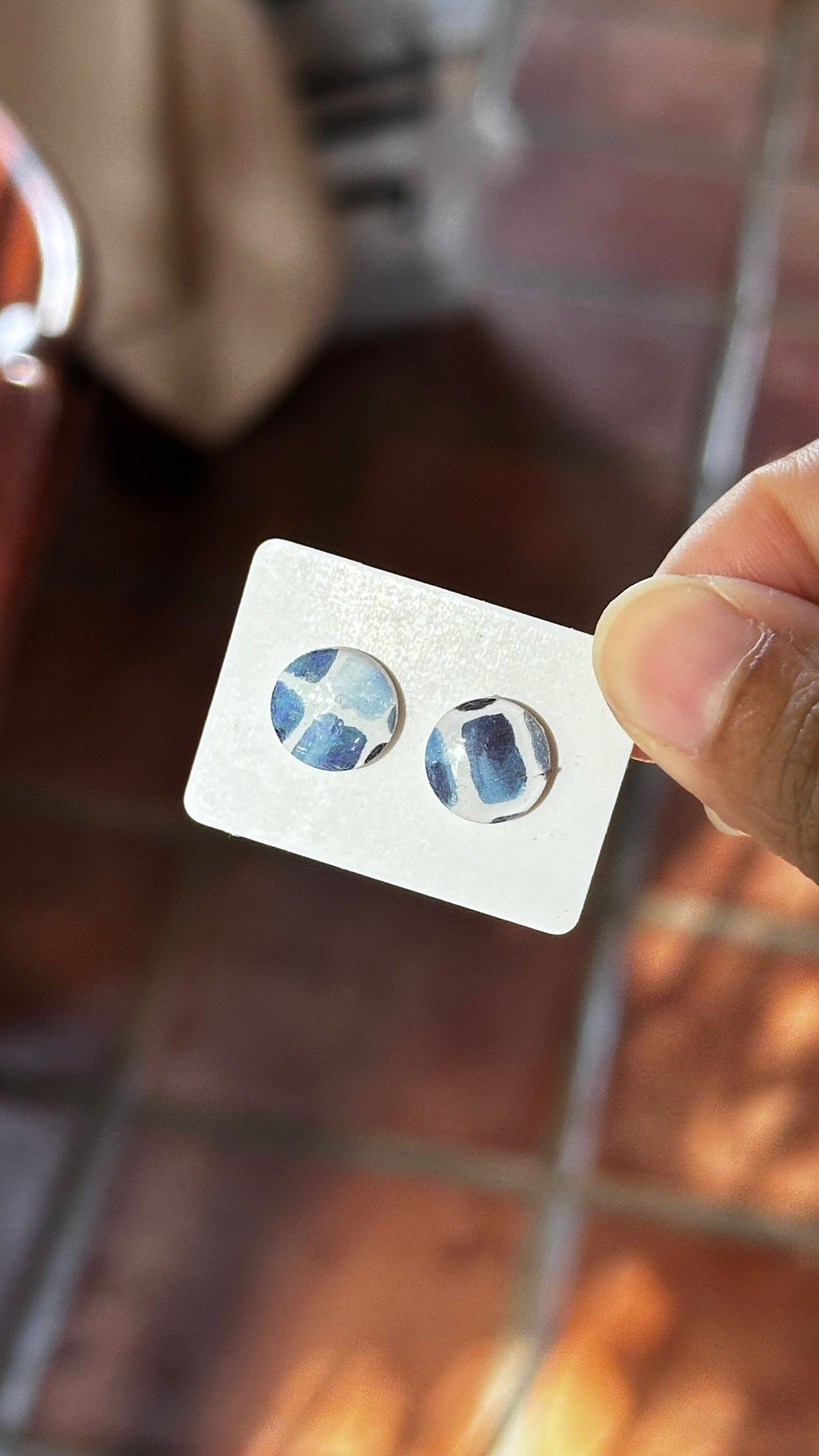 Blue Abstract Studs