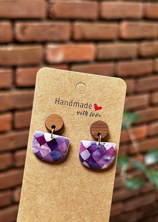 Purple Wood Abstract Dangle