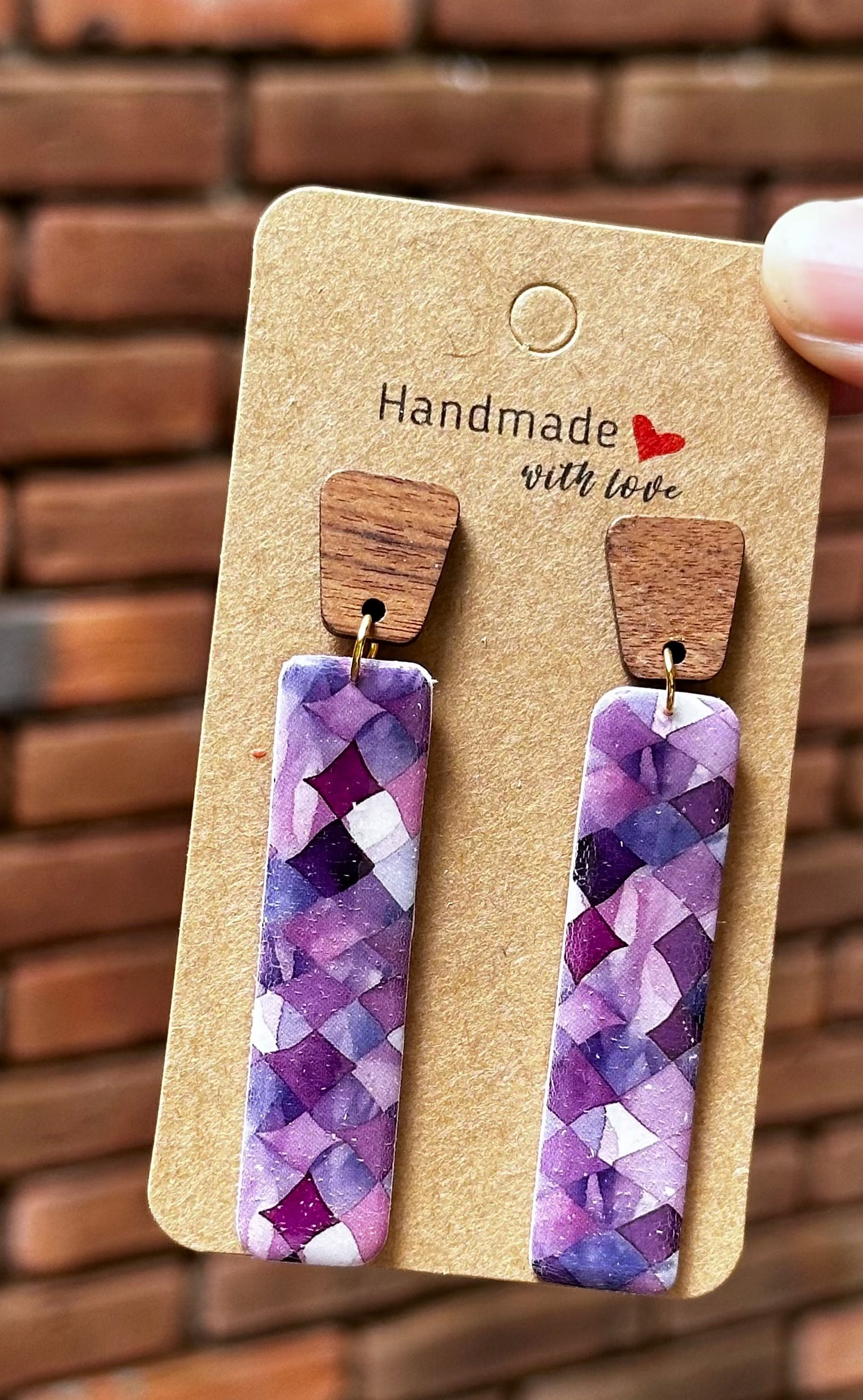 Purple Abstract Long Dangle